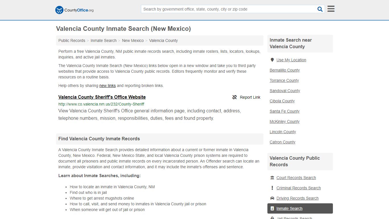 Inmate Search - Valencia County, NM (Inmate Rosters ...